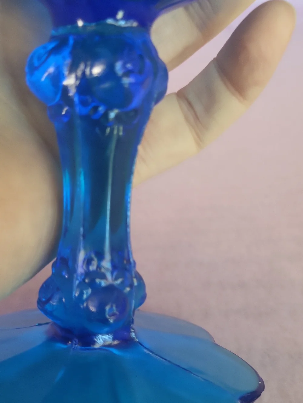Vintage 60's Fenton Colonial Blue Ruffled  Vase/Dish